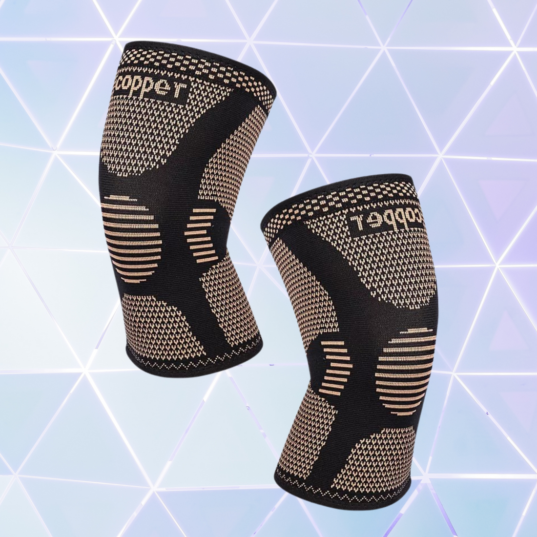 Two Copper-Infused Knee Compression Sleeves: Support and Recovery for Active Lifestyles